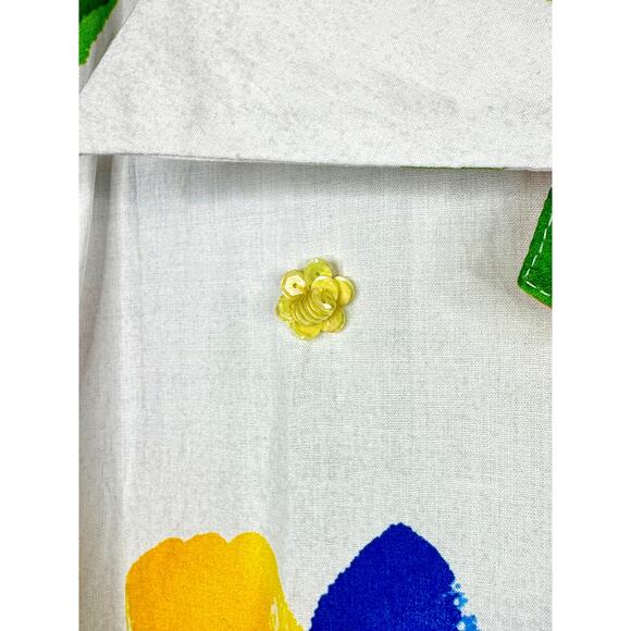 Collina Strada Tulips Oversized Printed Short Sleeve Women's Shirt Large - Picture 7 of 9